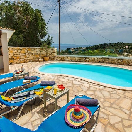 Loggos Seaview Cottage With Private Pool By Konnect Longós Exteriér fotografie